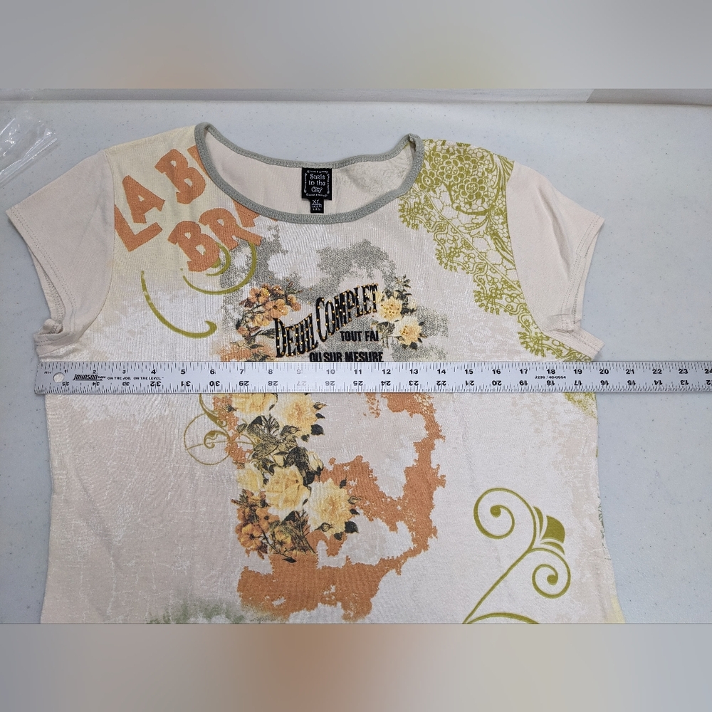 Suzie In The City France French Artsy Top Tee XL T Shirt swtr3 - Picture 5 of 8